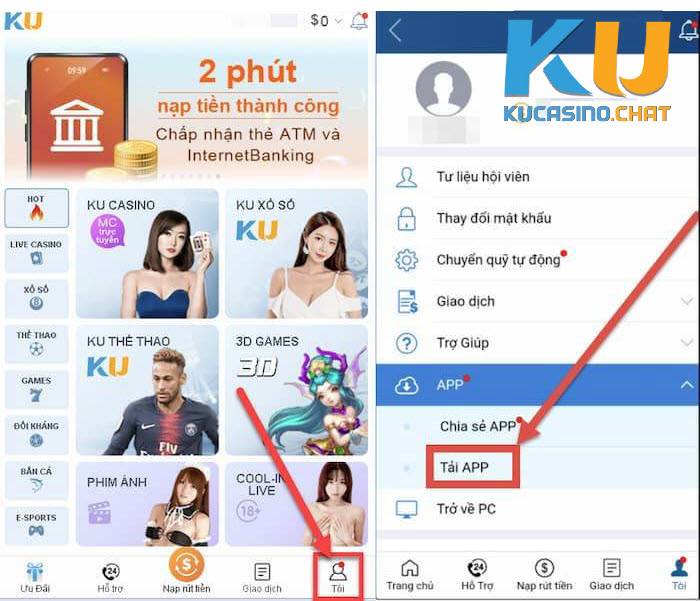 Tải app KU cho điện thoại Android